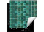 Darhaus Piastra Di Copertura Per Stufa 60X52 Cm Tappetino Antiscivolo Roll-Up, Verde - Mosaico