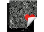 Darhaus Piastra Di Copertura Per Stufa 50X52 Cm Tappetino Antiscivolo Roll-Up, Rosso - Cuore