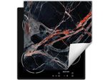 Darhaus Piastra Di Copertura Per Fornelli 60X52 Cm Tappetino Antiscivolo Roll-Up, Rosso - Marmo
