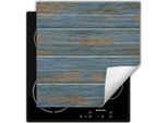 Darhaus Piastra Di Copertura Per Stufe 60X52 Cm Tappetino Antiscivolo Roll-Up, Blu - Legno