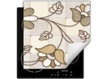 Darhaus Piastra Di Copertura Per Stufa 60X52 Cm Tappetino Antiscivolo Roll-Up, Fiore - Mosaico