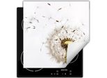 Darhaus Piastra Di Copertura Per Stufa 60X52 Cm Tappetino Antiscivolo Roll-Up, Bianco - Fiore