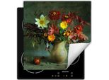 Darhaus Piastra Di Copertura Per Stufa 60X52 Cm Tappetino Antiscivolo Roll-Up, Verde - Bouquet Di Fiori