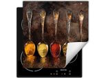 Darhaus Piastra Di Copertura Per Fornelli 60X52 Cm Tappetino Antiscivolo Roll-Up, Cucchiaio - Spezie