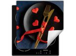 Darhaus Piastra Di Copertura Per Fornelli 50X52 Cm Tappetino Antiscivolo Roll-Up, Cuore - Cucina