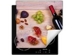 Darhaus Piastra Di Copertura Per Stufa 60X52 Cm Tappetino Antiscivolo Roll-Up, Vino - Legno