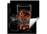 Darhaus Piastra Di Copertura Per Stufa 50X52 Cm Tappetino Antiscivolo Roll-Up, Nero - Whiskey
