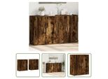The Living Store Credenze 2 Pz. Rovere Fumé 60X31X70 Cm Materiale A Base Di Legno