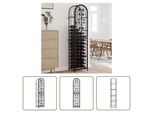 The Living Store Portabottiglie Per 73 Bottiglie Nero 45X36X200 Cm Ferro Battuto
