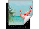 Darhaus Piastra Di Copertura Per Stufa 60X52 Cm Tappetino Antiscivolo Roll-Up, Spiaggia - Flamingo