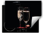Darhaus Piastra Di Copertura Per Stufa 70X52 Cm Tappetino Antiscivolo Roll-Up, Nero - Rosso - Vino