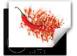 Darhaus Piastra Di Copertura Per Fornelli 70X52 Cm Tappetino Antiscivolo Roll-Up, Rosso - Chilli