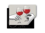 Darhaus Piastra Di Copertura Per Stufa 70X52 Cm Tappetino Antiscivolo Roll-Up, Grigio - Vino