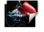 Darhaus Piastra Di Copertura Per Fornelli 70X52 Cm Tappetino Antiscivolo Roll-Up, Nero - Acqua - Paprika