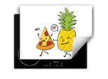 Darhaus Piastra Di Copertura Per Fornelli 70X52 Cm Tappetino Antiscivolo Roll-Up, Pizza - Ananas