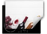 Darhaus Piastra Di Copertura Per Stufa 70X52 Cm Tappetino Antiscivolo Roll-Up, Bianco - Legno - Vino
