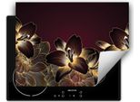 Darhaus Piastra Di Copertura Per Fornelli 70X52 Cm Tappetino Antiscivolo Roll-Up, Orchidea - Fiori