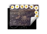 Darhaus Piastra Di Copertura Per Stufa 70X52 Cm Tappetino Antiscivolo Roll-Up, Legno - Fiori