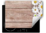 Darhaus Piastra Di Copertura Per Stufa 70X52 Cm Tappetino Antiscivolo Roll-Up, Legno - Fiore