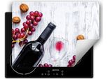 Darhaus Piastra Di Copertura Per Stufa 70X52 Cm Tappetino Antiscivolo Roll-Up, Vino - Bianco - Legno