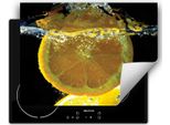 Darhaus Piastra Di Copertura Per Fornelli 70X52 Cm Tappetino Antiscivolo Roll-Up, Nero - Acqua - Limone