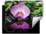 Darhaus Piastra Di Copertura Per Fornelli 70X52 Cm Tappetino Antiscivolo Roll-Up, Orchidea - Fiore