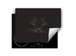 Darhaus Piastra Di Copertura Per Stufe 70X52 Cm Tappetino Antiscivolo Roll-Up, Nero - Gatto