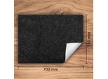 Darhaus Piastra Di Copertura Per Stufa 70X52 Cm Tappetino Antiscivolo Roll-Up, Granito