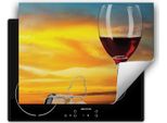 Darhaus Piastra Di Copertura Per Stufe 70X52 Cm Tappetino Antiscivolo Roll-Up, Rosso - Vino