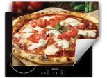 Darhaus Piastra Di Copertura Per Fornelli 70X52 Cm Tappetino Antiscivolo Roll-Up, Pizza - Pomodoro