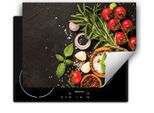 Darhaus Piastra Di Copertura Per Fornelli 70X52 Cm Tappetino Antiscivolo Roll-Up, Spezie - Pomodoro