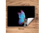 Darhaus Piastra Di Copertura Per Stufa 70X52 Cm Tappetino Antiscivolo Roll-Up, Nero - Butterfly