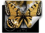 Darhaus Piastra Di Copertura Per Stufa 70X52 Cm Tappetino Antiscivolo Roll-Up, Oro - Butterfly