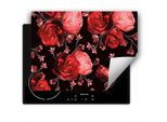 Darhaus Piastra Di Copertura Per Stufa 80X52 Cm Tappetino Antiscivolo Roll-Up, Nero - Roses