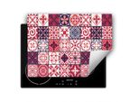 Darhaus Piastra Di Copertura Per Stufa 80X52 Cm Tappetino Antiscivolo Roll-Up, Rosso - Mosaico