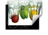 Darhaus Piastra Di Copertura Per Stufa 80X52 Cm Tappetino Antiscivolo Roll-Up, Acqua - Paprika