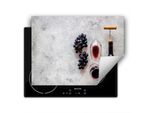 Darhaus Piastra Di Copertura Per Fornelli 80X52 Cm Tappetino Antiscivolo Roll-Up, Rosso - Vino