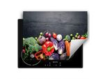 Darhaus Piastra Di Copertura Per Fornelli 80X52 Cm Tappetino Antiscivolo Roll-Up, Verdure
