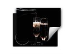 Darhaus Piastra Di Copertura Per Stufa 80X52 Cm Tappetino Antiscivolo Roll-Up, Nero - Vino
