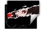 Darhaus Piastra Di Copertura Per Stufa 80X52 Cm Tappetino Antiscivolo Roll-Up, Nero - Anime