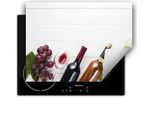 Darhaus Piastra Di Copertura Per Stufa 80X52 Cm Tappetino Antiscivolo Roll-Up, Bianco - Legno - Vino