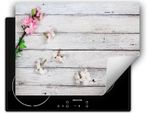 Darhaus Piastra Di Copertura Per Stufa 80X52 Cm Tappetino Antiscivolo Roll-Up, Fiori - Legno