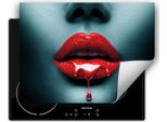 Darhaus Piastra Di Copertura Per Stufa 80X52 Cm Tappetino Antiscivolo Roll-Up, Rosso - Bocca