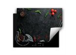 Darhaus Piastra Di Copertura Per Fornelli 80X52 Cm Tappetino Antiscivolo Roll-Up, Ardesia - Spezie - Peperoncino