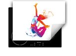 Darhaus Piastra Di Copertura Per Stufa 80X52 Cm Tappetino Antiscivolo Roll-Up, Bianco - Multicolore