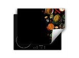 Darhaus Piastra Di Copertura Per Fornelli 80X52 Cm Tappetino Antiscivolo Roll-Up, Nero - Spezie