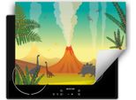 Darhaus Piastra Di Copertura 80X52 Cm Tappetino Antiscivolo Roll-Up, Dinosauro - Colorato