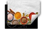 Darhaus Piastra Di Copertura Per Fornelli 80X52 Cm Tappetino Antiscivolo Roll-Up, Bianco - Spezie