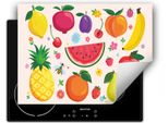 Darhaus Piastra Di Copertura Per Fornelli 80X52 Cm Tappetino Antiscivolo Roll-Up, Colorato - Frutta