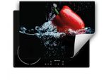 Darhaus Piastra Di Copertura Per Fornelli 80X52 Cm Tappetino Antiscivolo Roll-Up, Nero - Acqua - Paprika